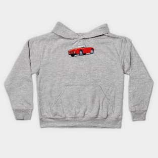 Austin Healey bugeye Sprite in red Kids Hoodie